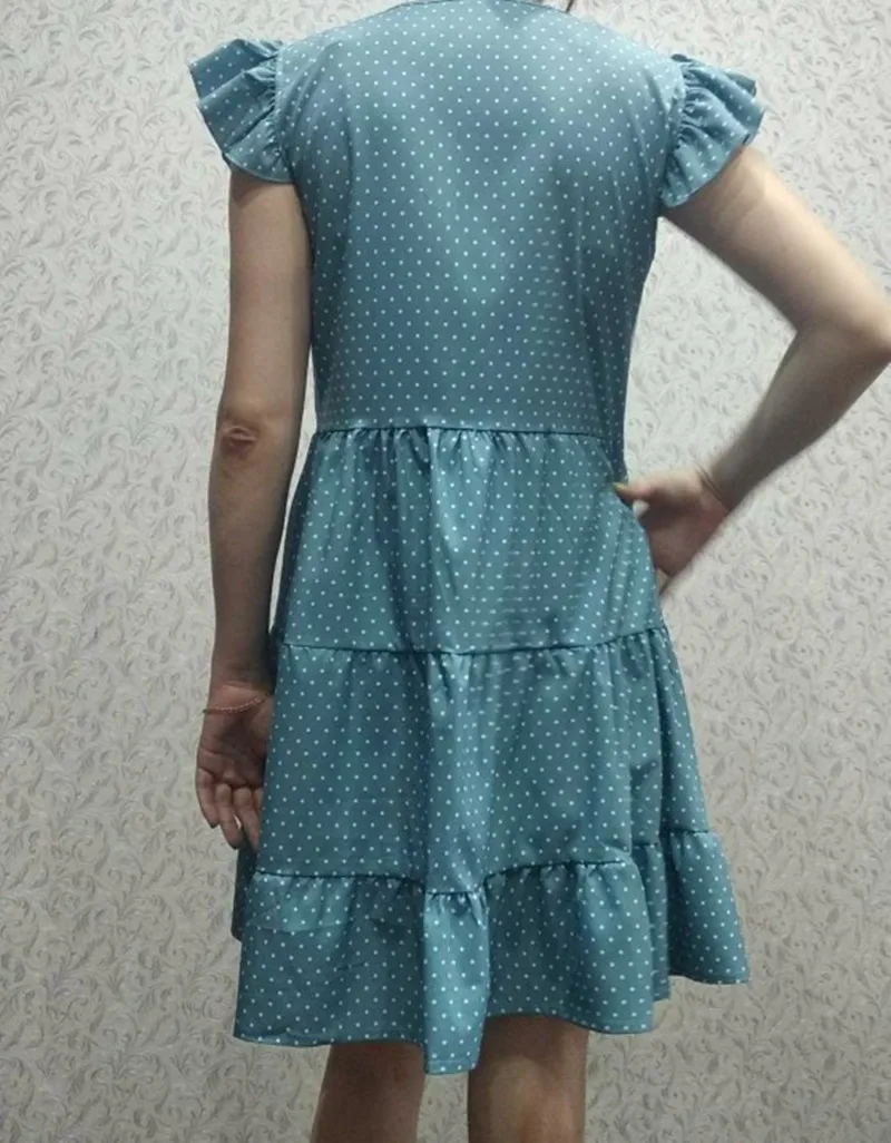 

Summer Dress 2021 Women Polka Dot Street Sexy Casual Loose Thin Beach Party Dress Plus Size V Neck Mini Dress Female Vestidos