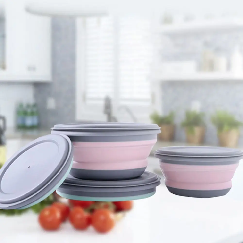 3 шт. складная миска наборы посуды для кемпинга на открытом воздухе складной