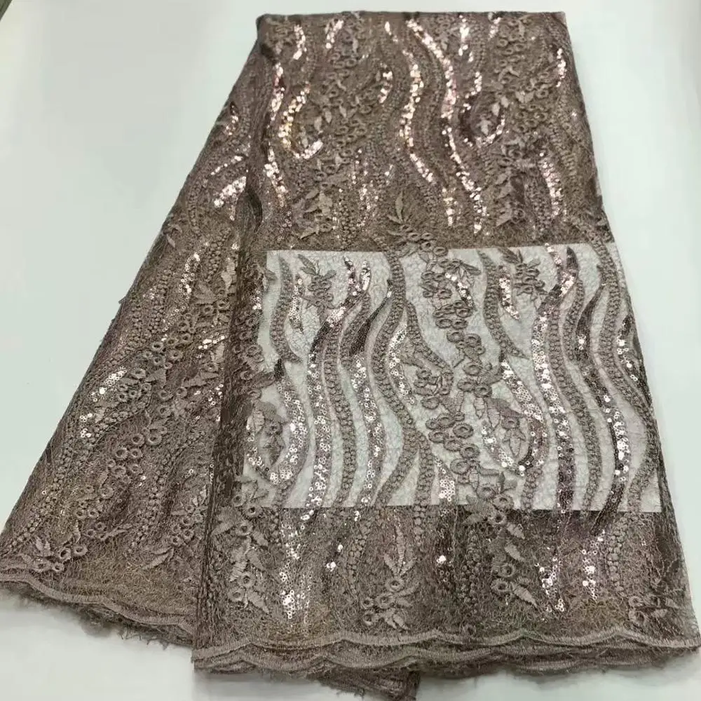 

beautiful 5yards african french lace fabric good quality african embroidered mesh lace fabric for dress DFDE291