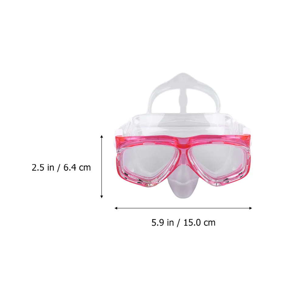 

Tempered Glass Diving Mask Silicone Swimming Goggles Clear Durable Diving Goggle Snorkel Swim Equipment (Rosy)