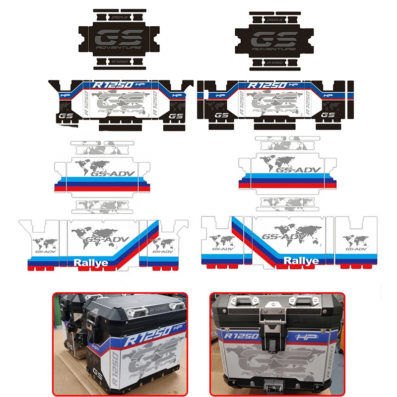 Водонепроницаемые Декоративные наклейки для BMW R1250GS R 1250 GS, наклейки, защитный чехол, подходит для BMW R1250GS, оригинальная алюминиевая коробка