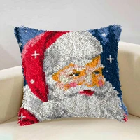 3d segment embroidery pillow latch hook santa claus series diy wool latch hook rug kits handcraft carpet embroidery supplies