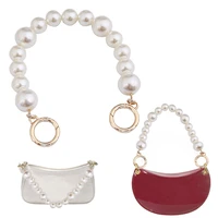 pearl bead handle chain short handbag purse chain replacement bag chain accessories with golden clasp for purse bags women