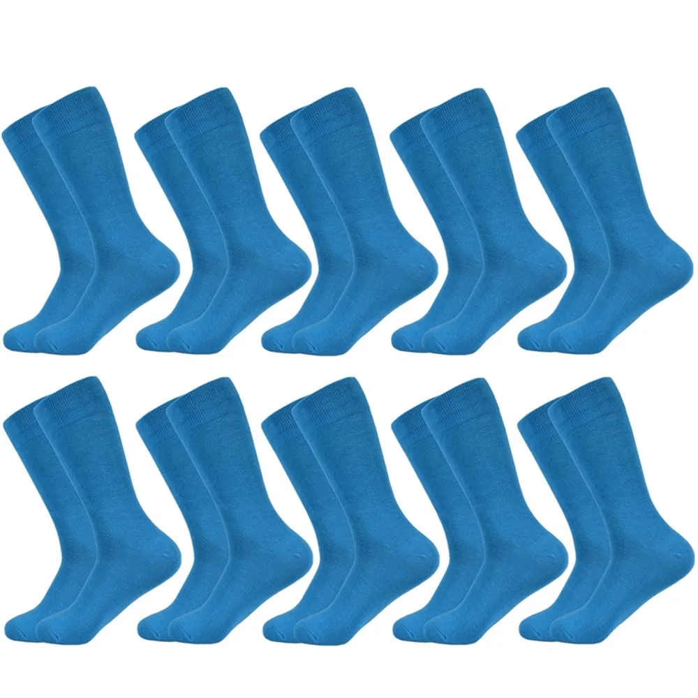 10 pairs socks-A25 Мужские носки, новинка, одноцветные хлопковые носки, черные, синие, красные, фиолетовые, желтые, зеленые носки, цветные, Полноразмерные, Классические мужские носки - Цвет: 10 pairs socks-A25