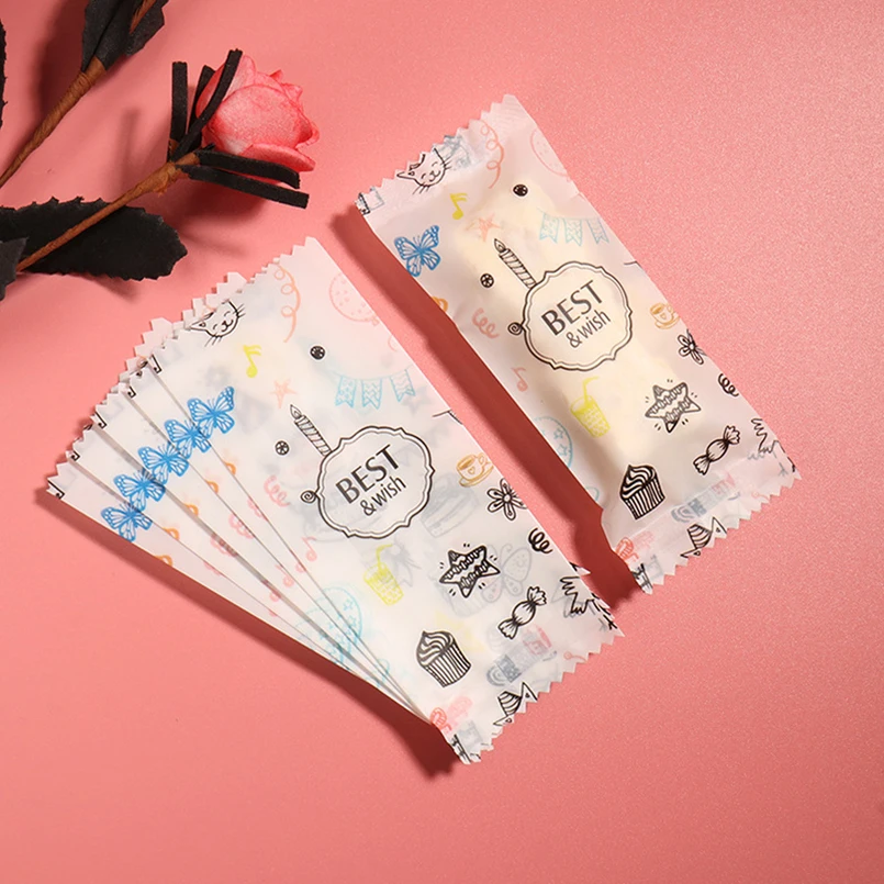 200 шт./лот Подарочный пакет с сахарной нугой креативный красочный торт свеча