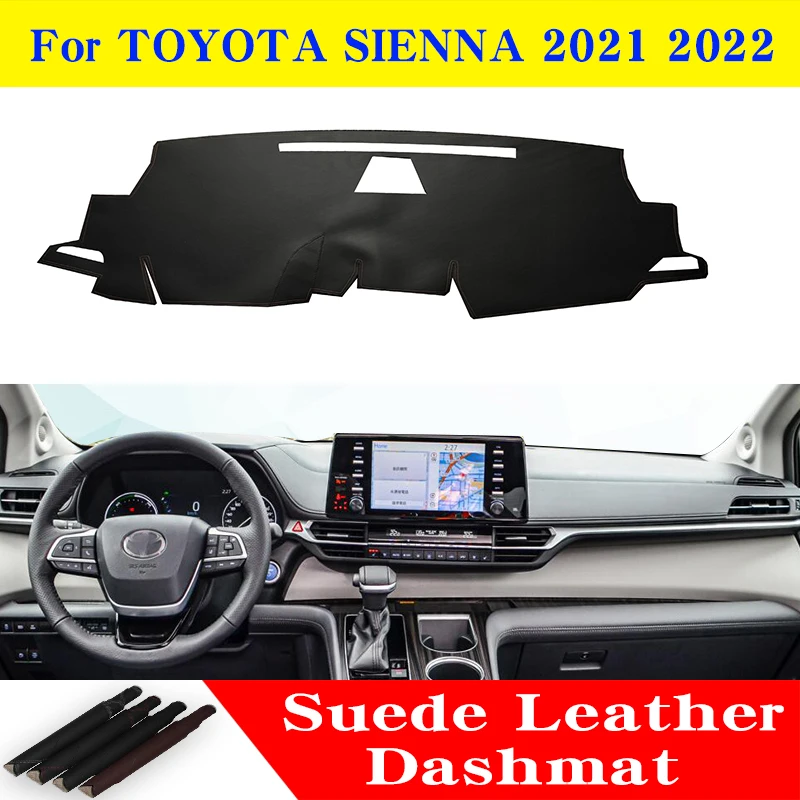 

For TOYOTA SIENNA 2021 2022 Leather Dashmat Dashboard Cover Pad Dash Mat Carpet Car Styling Accessories mat dash
