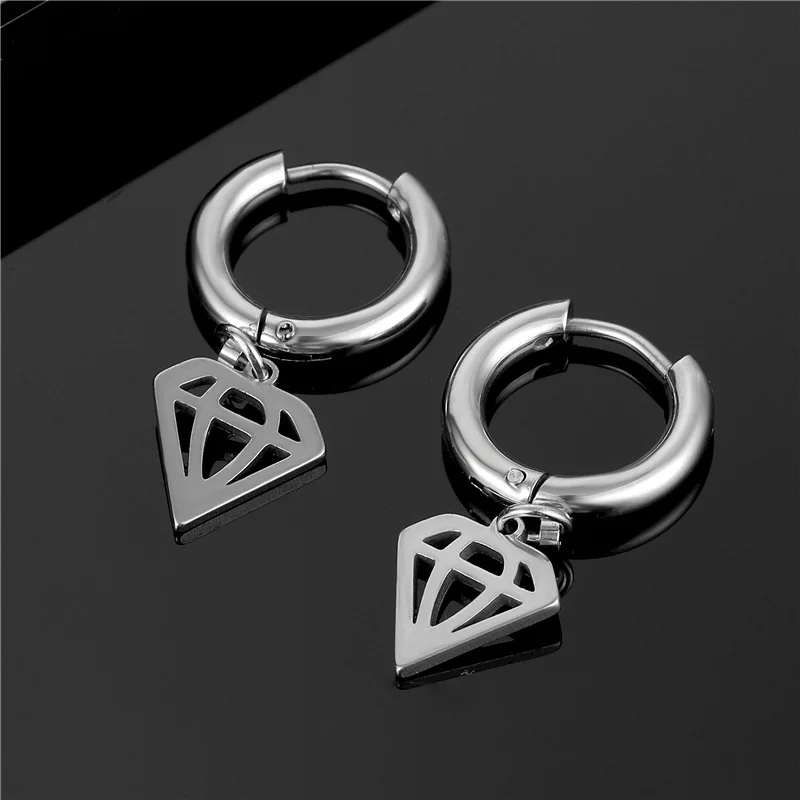 

1Pcs/ Creative Shape Pendant Earrings Stainless Steel Wild Hip Hop Fashion Men&Women Punk Earrings Exquisite Gift Jewelry