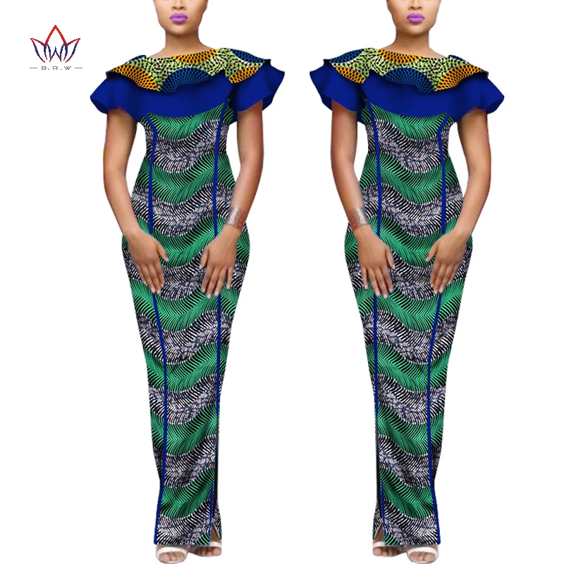 Летнее женское платье макси без рукавов африканская мода Анкары головной платок