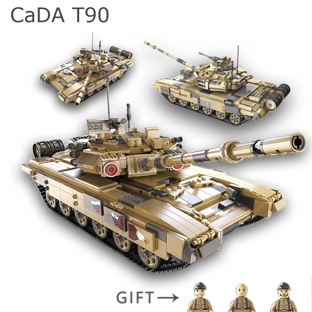 CaDA T90 1722 шт. RC батальон танк армии игрушек техника конструкторных блоков Детские