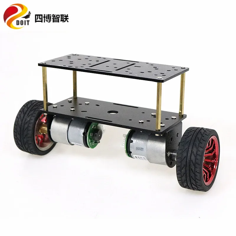 SZDOIT Metal Double-Layer 2WD Smart Robot Tank Car Chassis Kit Robotic Frame With 12V Motor 65/85/130mm Wheel DIY For Arduino