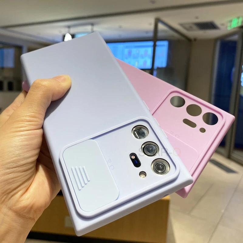 sliding camera lens protection phone case for samsung galaxy note 20 ultra note20 5g 20ultra soft silicone back cover free global shipping