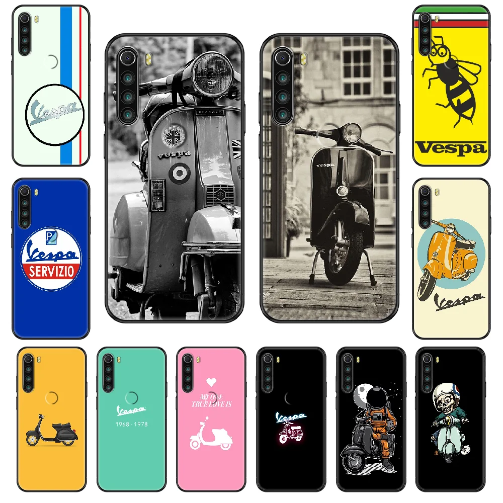 Чехол для телефона vespa скутер мотоцикл Xiaomi Redmi Note S2 4 5 6 7 8 A S X Plus Pro Черный