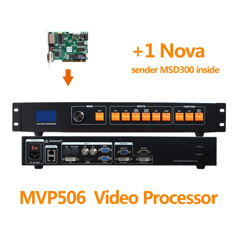Российский видеопроцессор VGA mvp506 с 1 шт. novastar msd300 карта управления для p2 p4 p5 гибкий