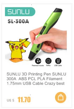 SUNLU 300A 3d Ручка Горячая Распродажа интеллектуальная Живопись 3d печать Ручка светодиодный дисплей расходные PCL PLA ABS нити 1,75 мм черный цвет