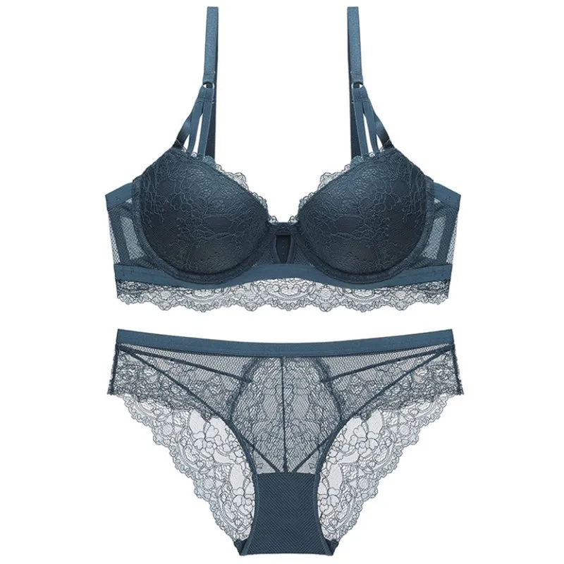 

Miss Zia Lace Underwire Bra And Panty Set Push Up Brassiere 3/4 Cup Underwear Women Set Lingere Intimates Underwear & Sleepwears