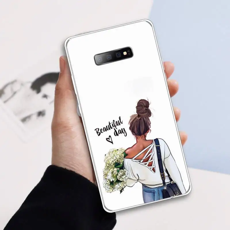

fashion hig heels girl pattern coque Phone Case Transparent For Samsung Galaxy S A 5 7 8 9 2015 20 edge plus 10 e lite 2019