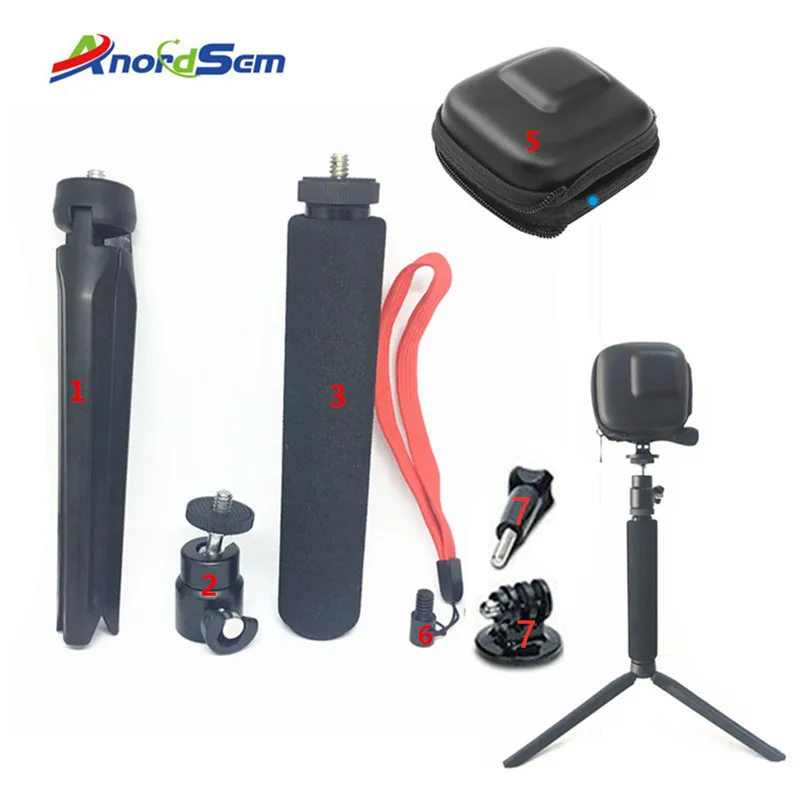

Anordsem Accessories Set For Gopro Hero 8 7 6 5 4 Aluminum Handheld Monopod Mount Tripod Adapter With Mini Bag For xiaomi yi 4k