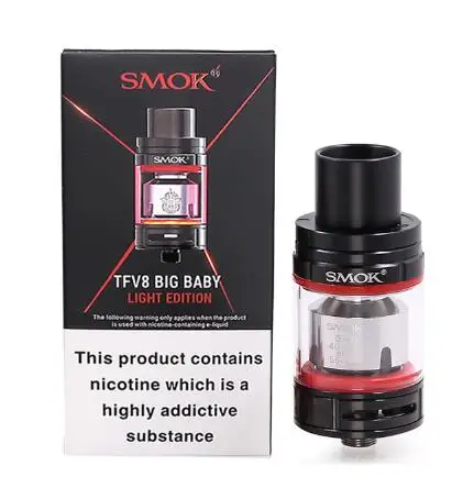 SMOK TFV8, Большой Детский Светильник, распылитель, 5 мл, испаритель, электронная сигарета, Vape танк с V8, Детские катушки, головка резистора - Цвет: Black EU 2ml