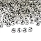 Круглые акриловые бусины с буквами 4x7 мм, микс прозрачных звездРазделитель Луна бусин для изготовления ювелирных изделий, аксессуары для ожерелья, браслета