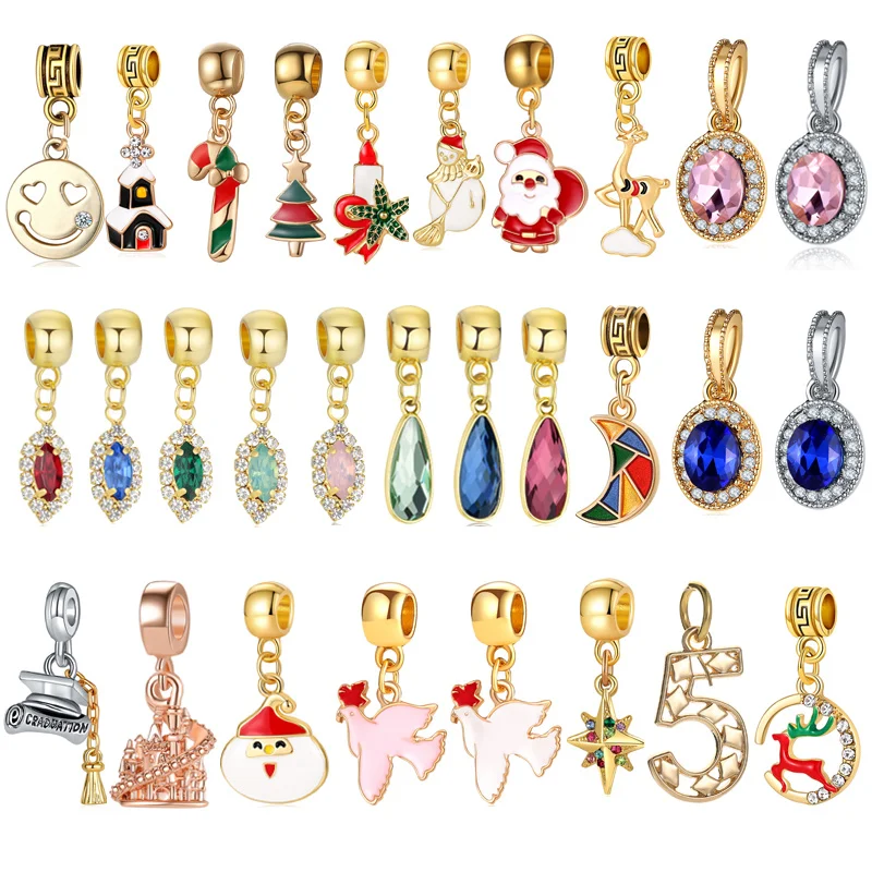 Бусины шармы для поделок изысканные цифровые рождественские золотые бусины