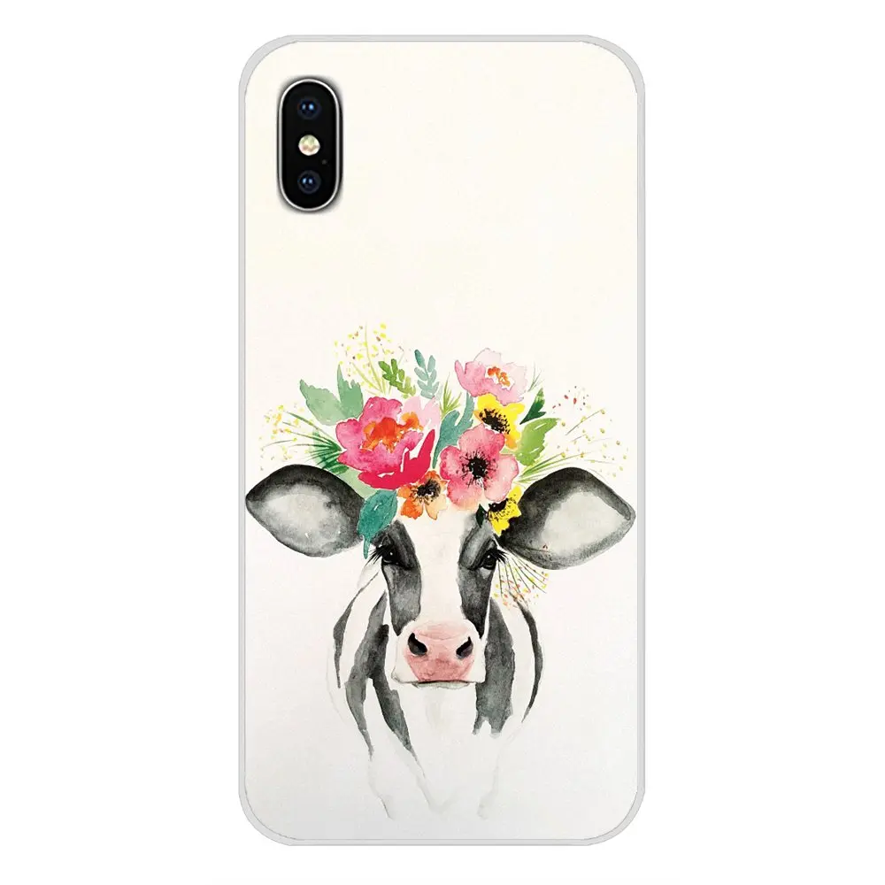 Для huawei G7 G8 P7 P8 P9 P10 P20 P30 Lite Mini Pro P Smart Plus TPU Чехлы для животных крупного рогатого скота корова Акварельная живопись - Цвет: images 2