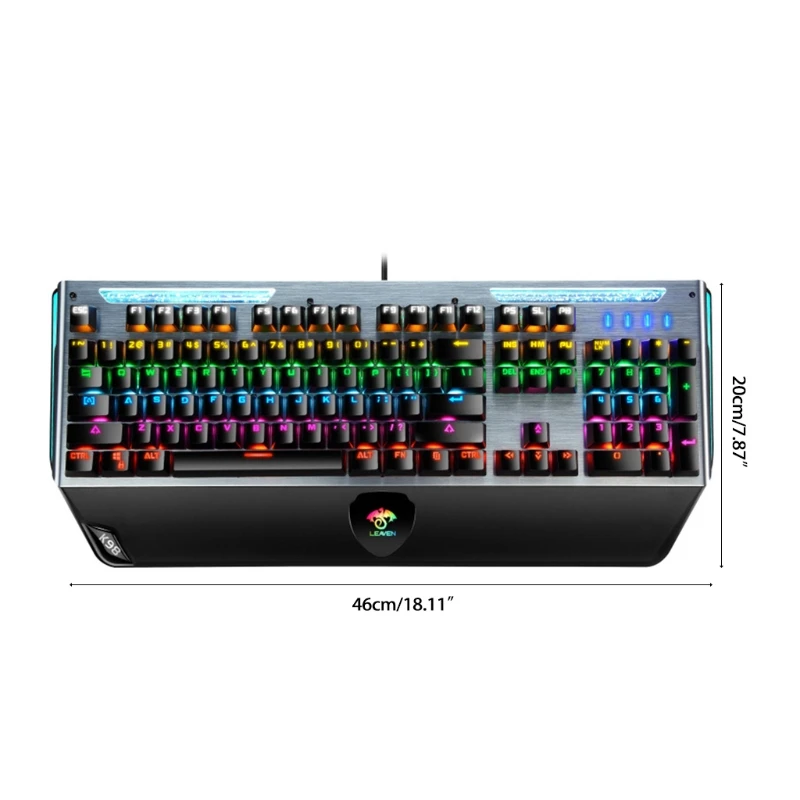 

Metal Mechanical Keyboard Rainbow RGB Backlit Keyboard for Desktop Computer PC