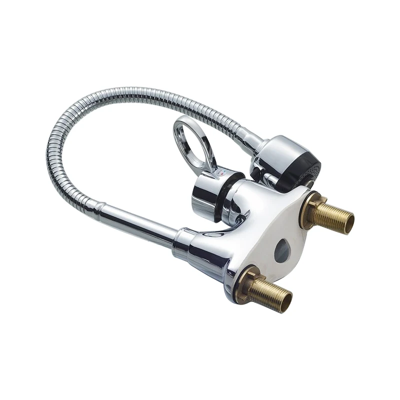 Кухонный смеситель медный выдвижной кран на раковину с вращением 360 градусов два