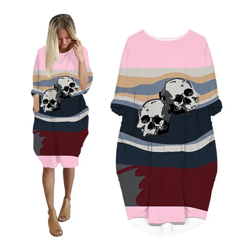 

midi dress shirts woman xmas 3d print fashion harajuku long sleeve casual christmas dresses womens streetwear plus size clothes