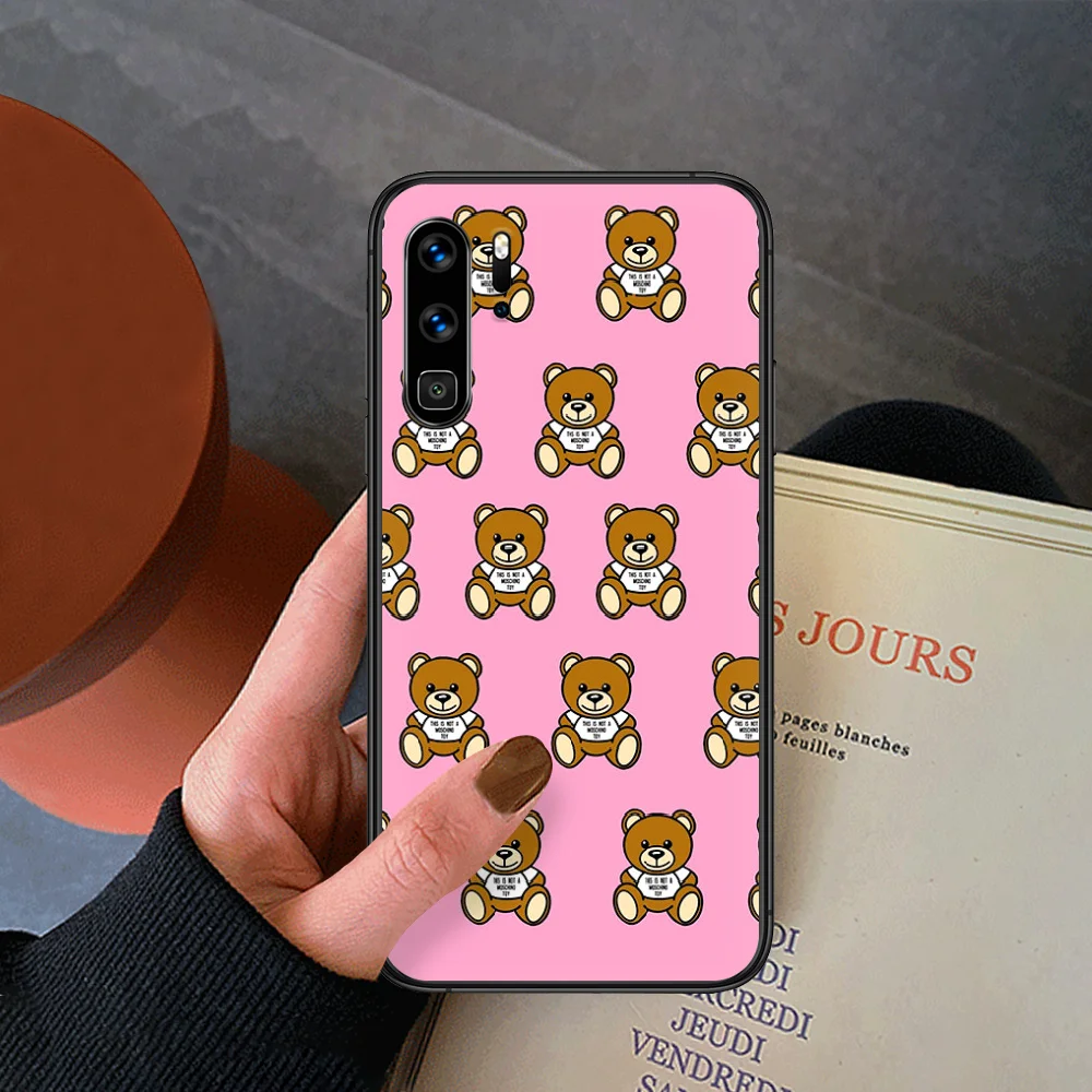 

Italy Luxury Bear Brand Phone Case For Huawei P Mate Smart 10 20 30 40 Lite Z 2019 Pro black Shell Trend Waterproof Tpu Etui