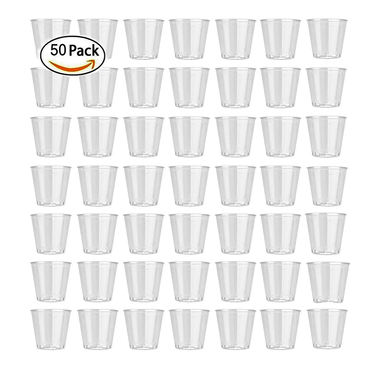 50pcs  Clear hard Plastic Disposable Cups Party Shot Glasses Jelly Mug one time use Tumblers Birthday party drinking