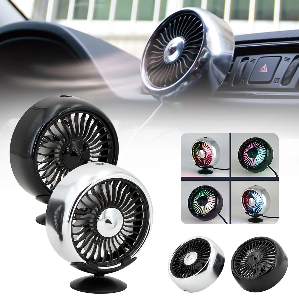 

Multi-function Automotive Supplies Car Air Conditioning Fan Wind Outlet Center Console 360Â° Rotatable USB 3 Speeds Auto Fan