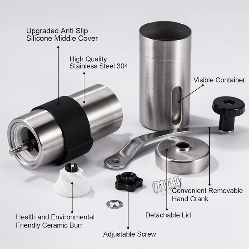 Stainless Steel 304 Manual Coffee Bean Grinder Mill Hand Kitchen Tool NEW Capacity 30 grams | Бытовая техника