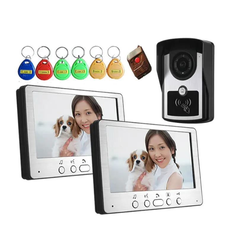

Yobang Security 700TVL Remote Control Video Door Phone Visual Bell Intercom Monitor Doorphone Kit system With 5pcs RFID Keyfobs