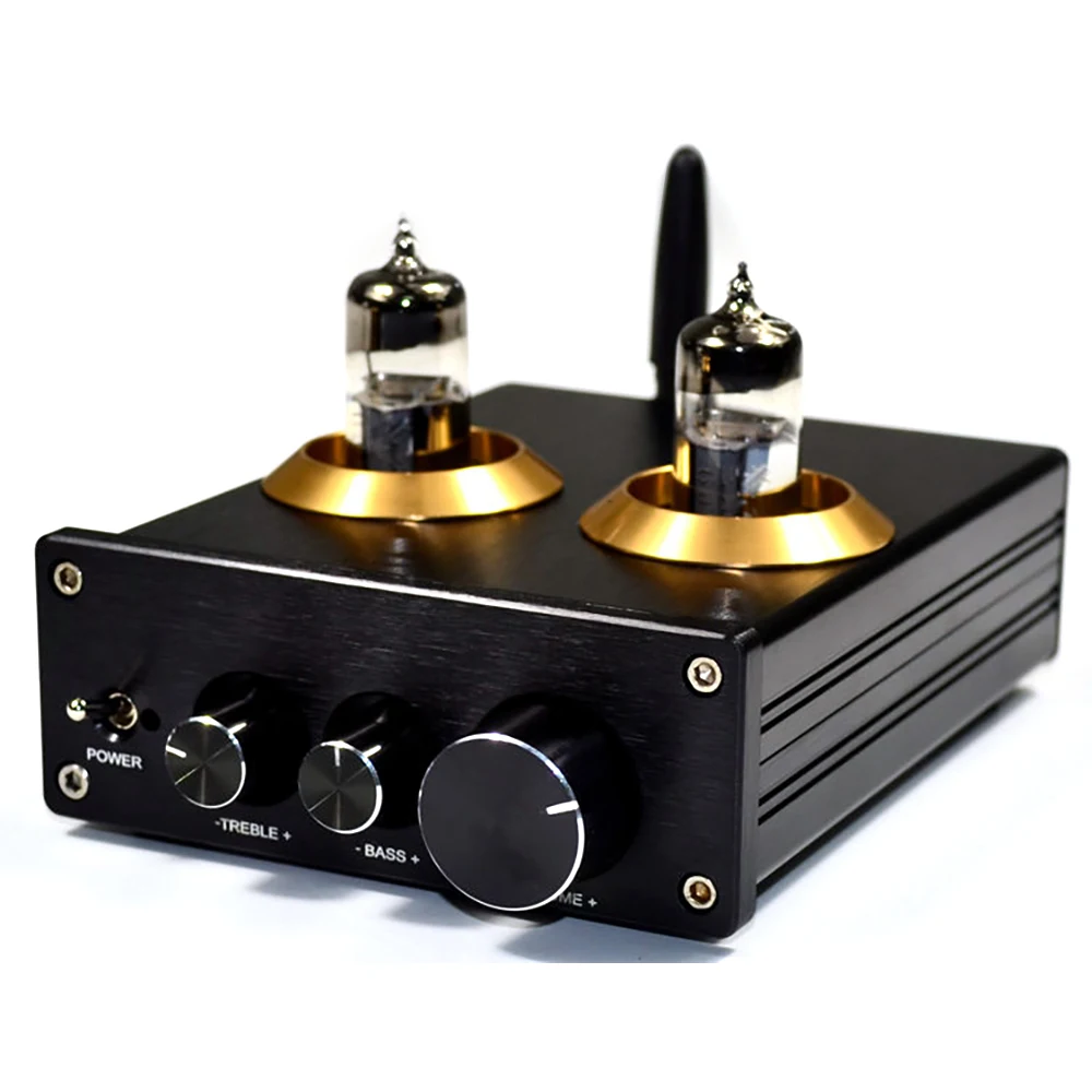 

KLW Low Current Noise High Signal-to-Noise Ratio 6J5 Tube Tone Preamp Bluetooth 4.2 APTX Power Amplifier