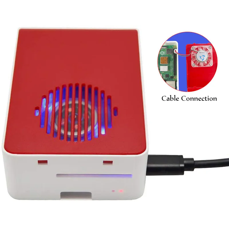 Чехол для Raspberry Pi 4 Model B со светодиодной подсветкой и комплектом вентиляторов