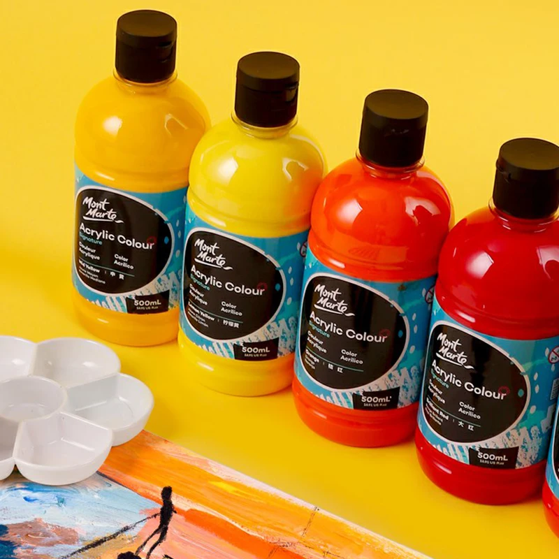 Mont Marte Профессиональный Акриловые Краски большой Ёмкость 500 мл полу-матовое