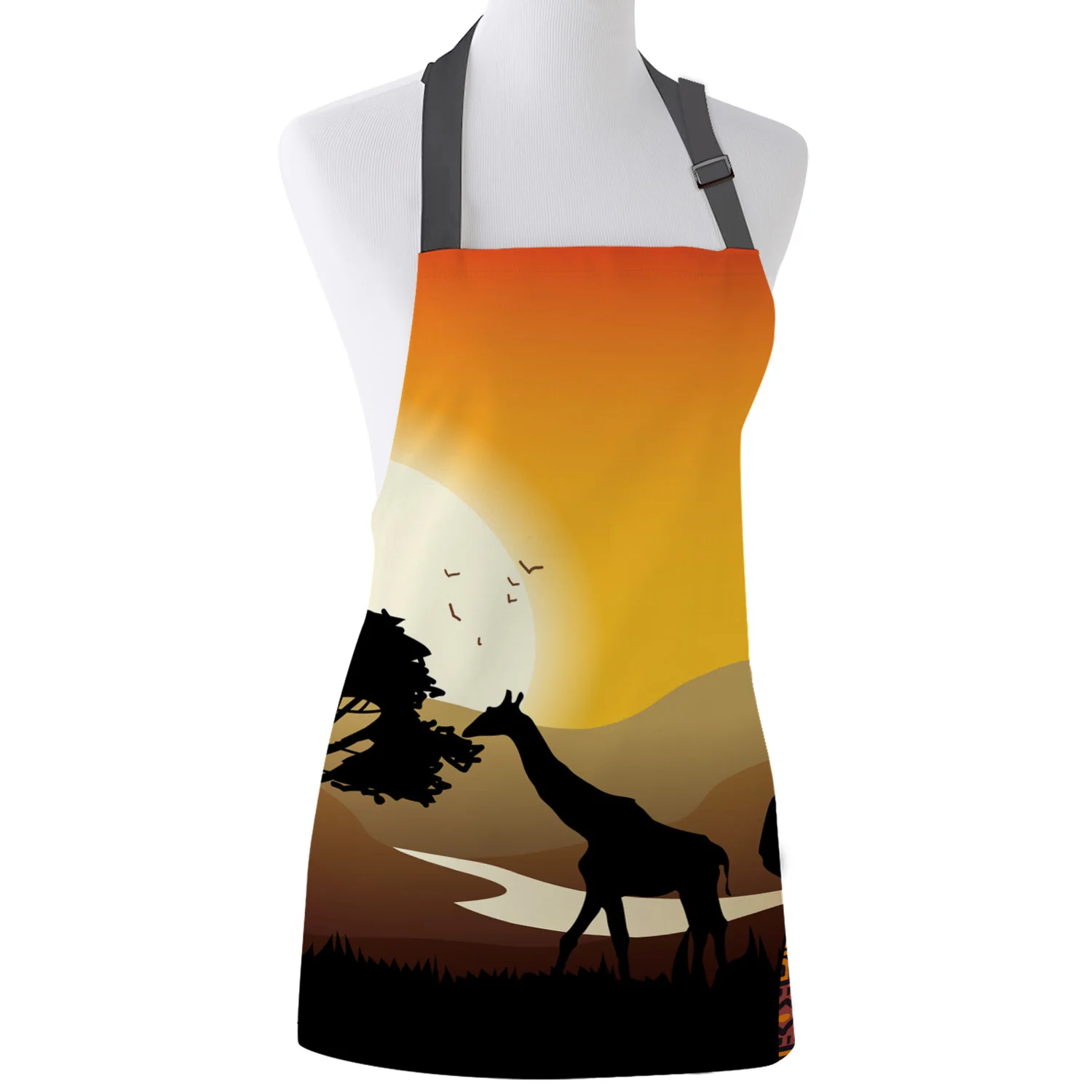 

Кухонный Фартук, Африканская женщина, силуэт жирафа, Женский фартук для кухни