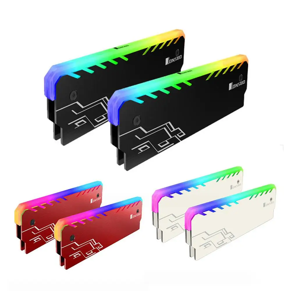Теплоотводящая подсветка DDR DDR3 DDR4 2 шт. RGB-подсветка теплоотвод ОЗУ для настольных