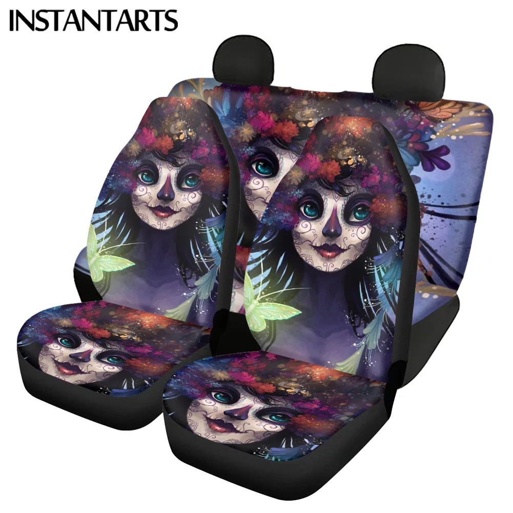 

Универсальные чехлы на передние и задние сиденья автомобиля с изображением Дня мертвых