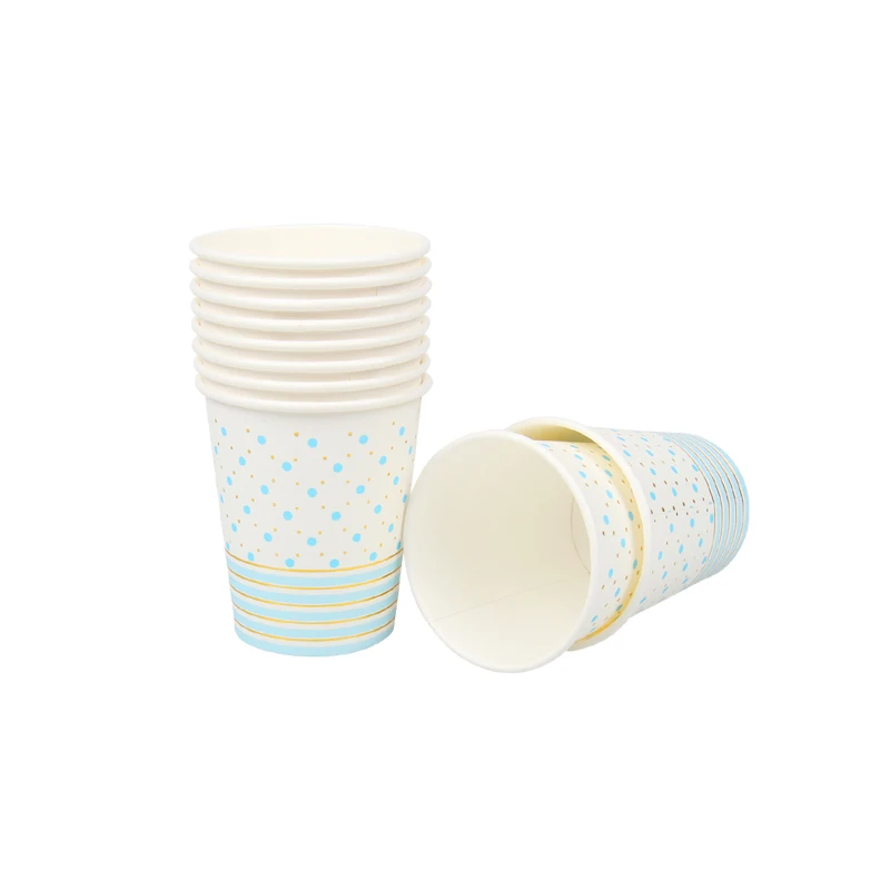 10 шт./лот бумажные тарелки чашки розовое золото с днем рождения вечерние