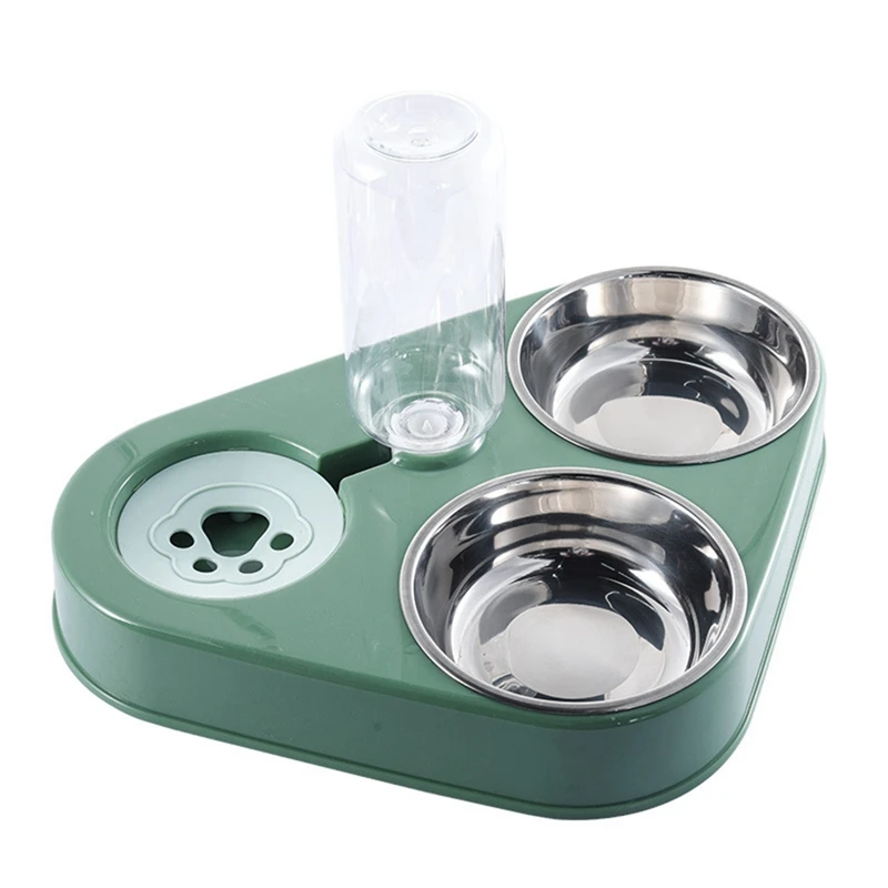 

Pet Three Bowls Cat Bowl Rice Bowl Cat Food Bowl Anti Overturning Automatic Drinking Three Bowls Cat Drinking Bowl