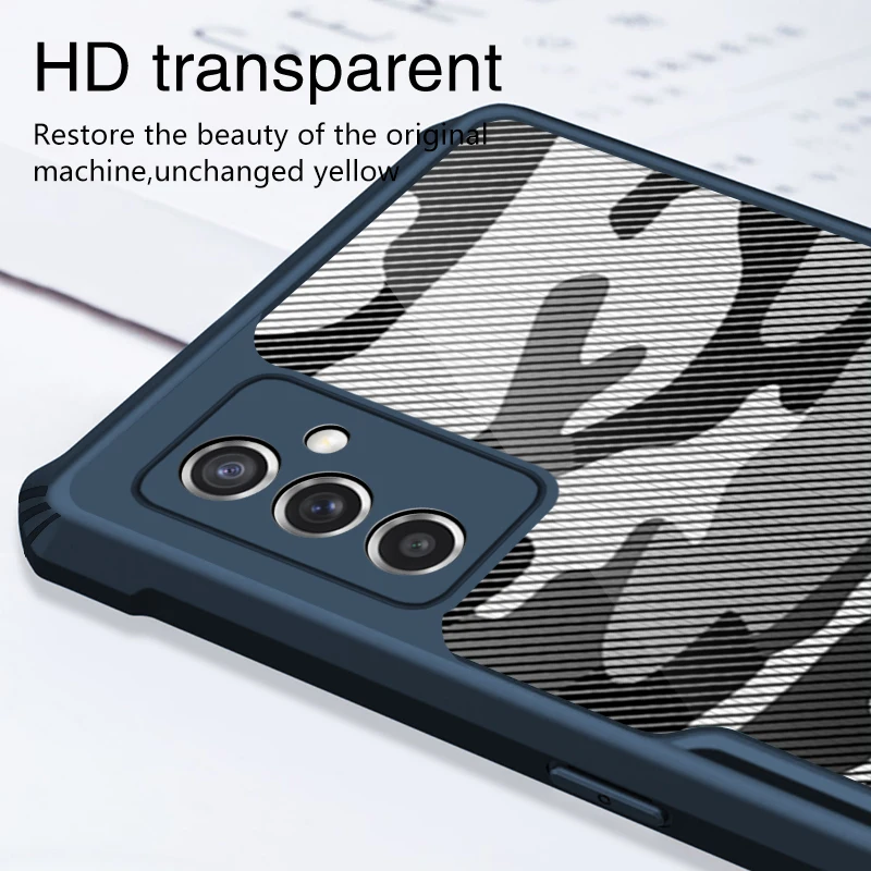rzants for samsung galaxy m52 5g case hard camouflage cover tpu frame bumper half clear phone shell free global shipping