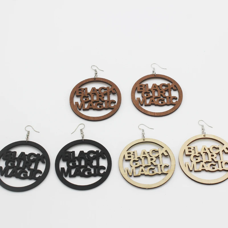 Ювелирные изделия из натурального дерева модные висячие серьги в Корейском