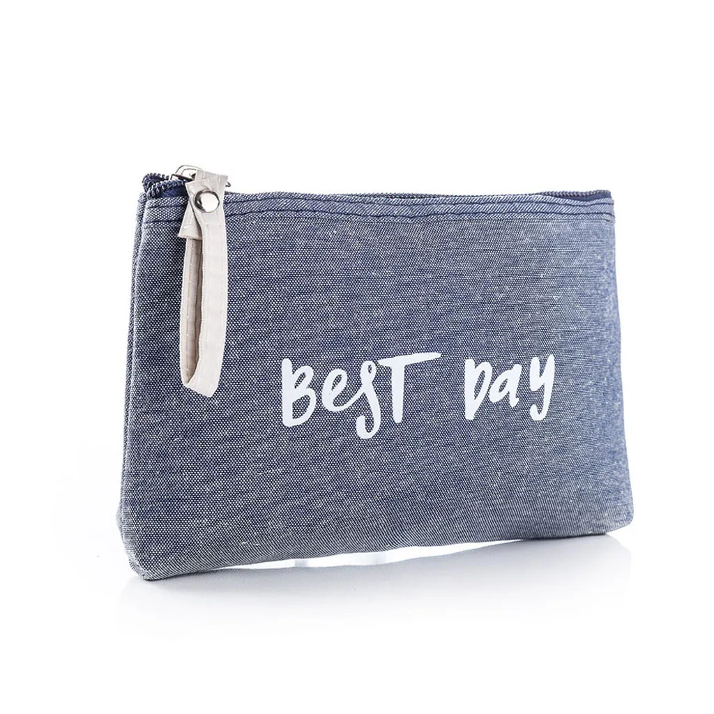 

Multifunction Beauty Cosmetic Makeup Bag Organizer Zipper Handbag Travel Toiletry Canvas Case Pouch Letter Print Money Key Pouch