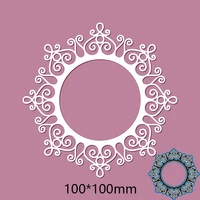 new metal cutting dies lace circle stencils for diy scrapbooking paper cards craft making craft decoration 100100mm