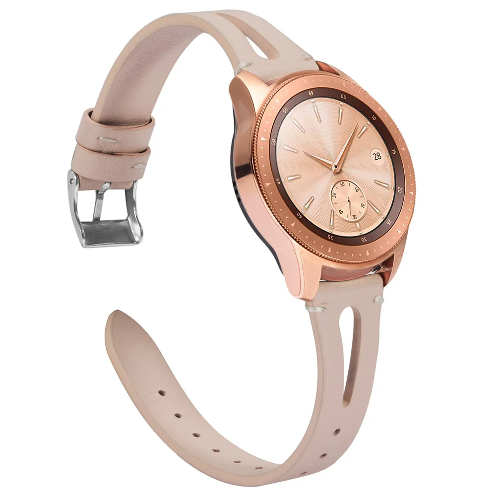 Beige Кожаный ремешок для samsung Galaxy Watch 42 мм 46 мм, ремешок из натуральной кожи, сменный Браслет для Galaxy Watch Active Galaxy - Цвет ремешка: Beige
