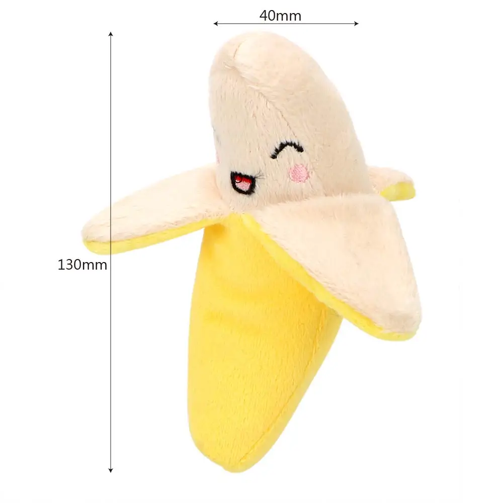 

Creative Cute Puppy Pet Play Chew Toys Dog Toys Banana Shape Plush Squeaky Sound Toy Pet Products Dogs Cats Pets Supplies