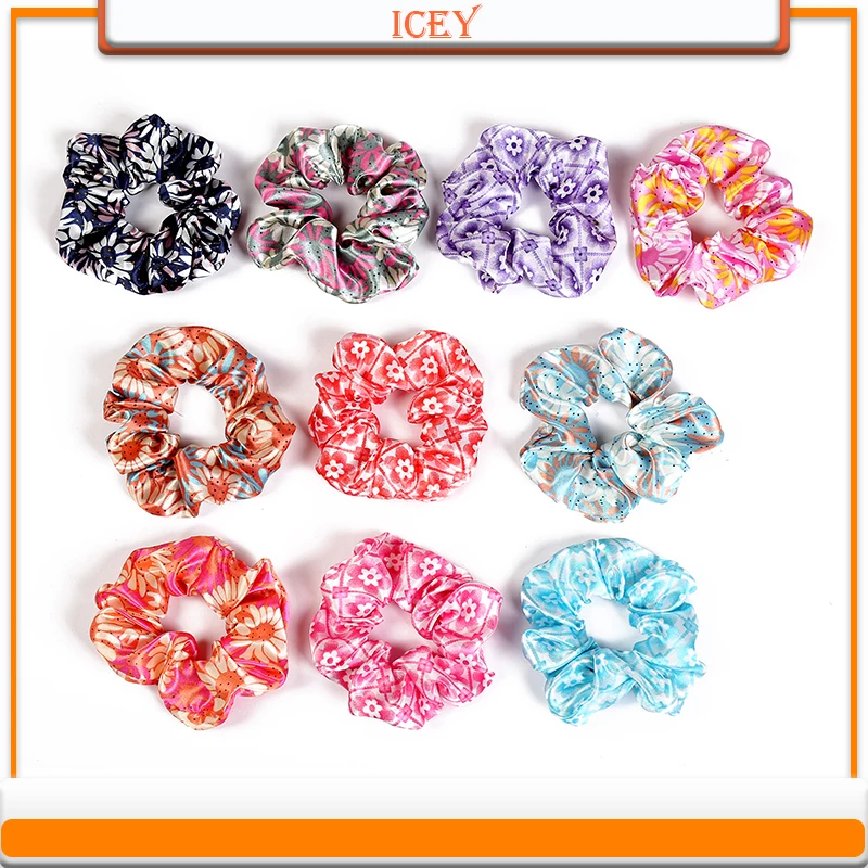 

10pcs Solid Lady Hair Scrunchies Ring Elastic Hair Bands Pure Color Bobble Sports Dance Soft Flower Charming Scrunchie Hairband