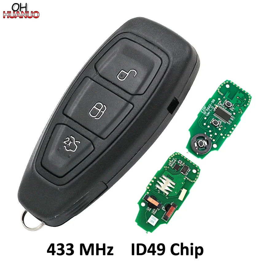 Интеллектуальный дистанционный ключ 433 МГц с чипом ID49 для Ford Kuga Fiesta 2016 2018|Ключ от