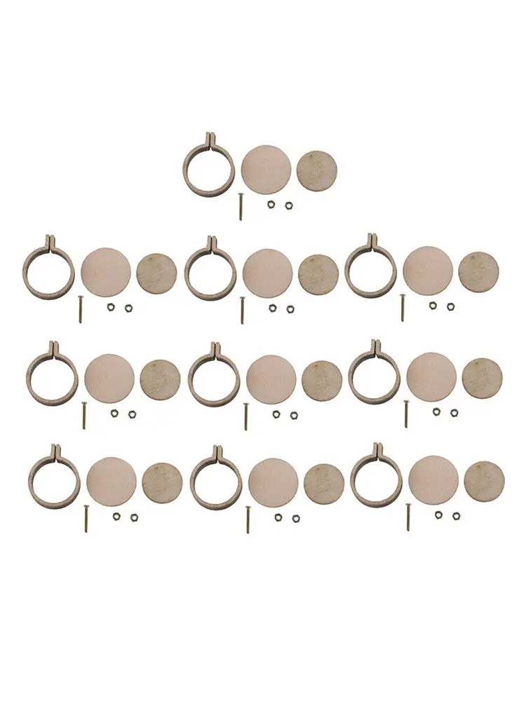 10 наборов деревянных мини вышивальных обручей крестиков для вышивания круглых рамок Набор изготовления